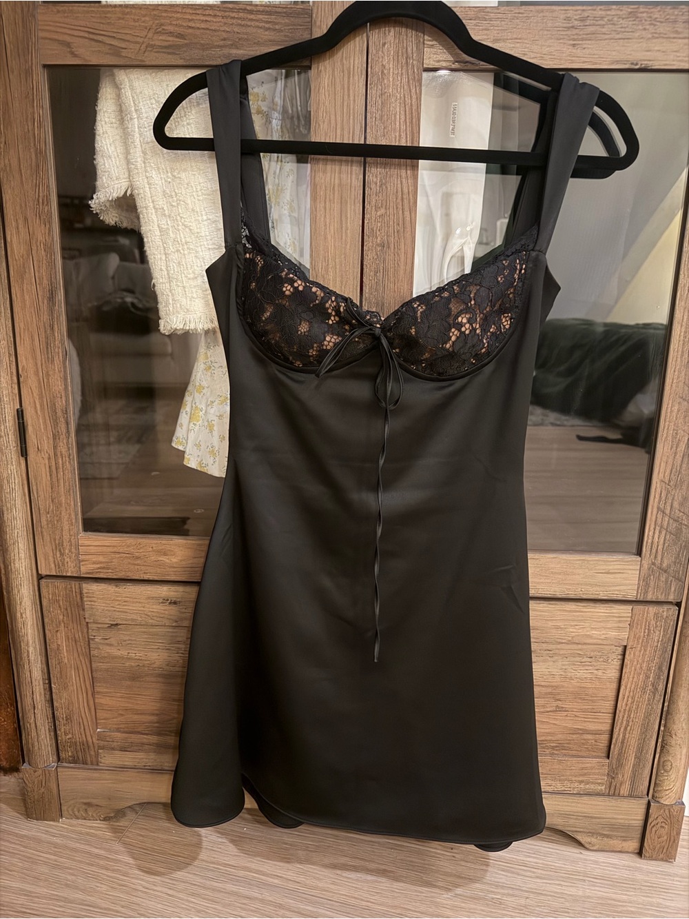 House of CB Black Lace-Detail Mini Slip Dress - Picture 2 of 6